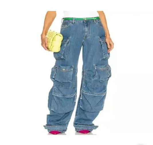 Plus Size Cargo Long Pants