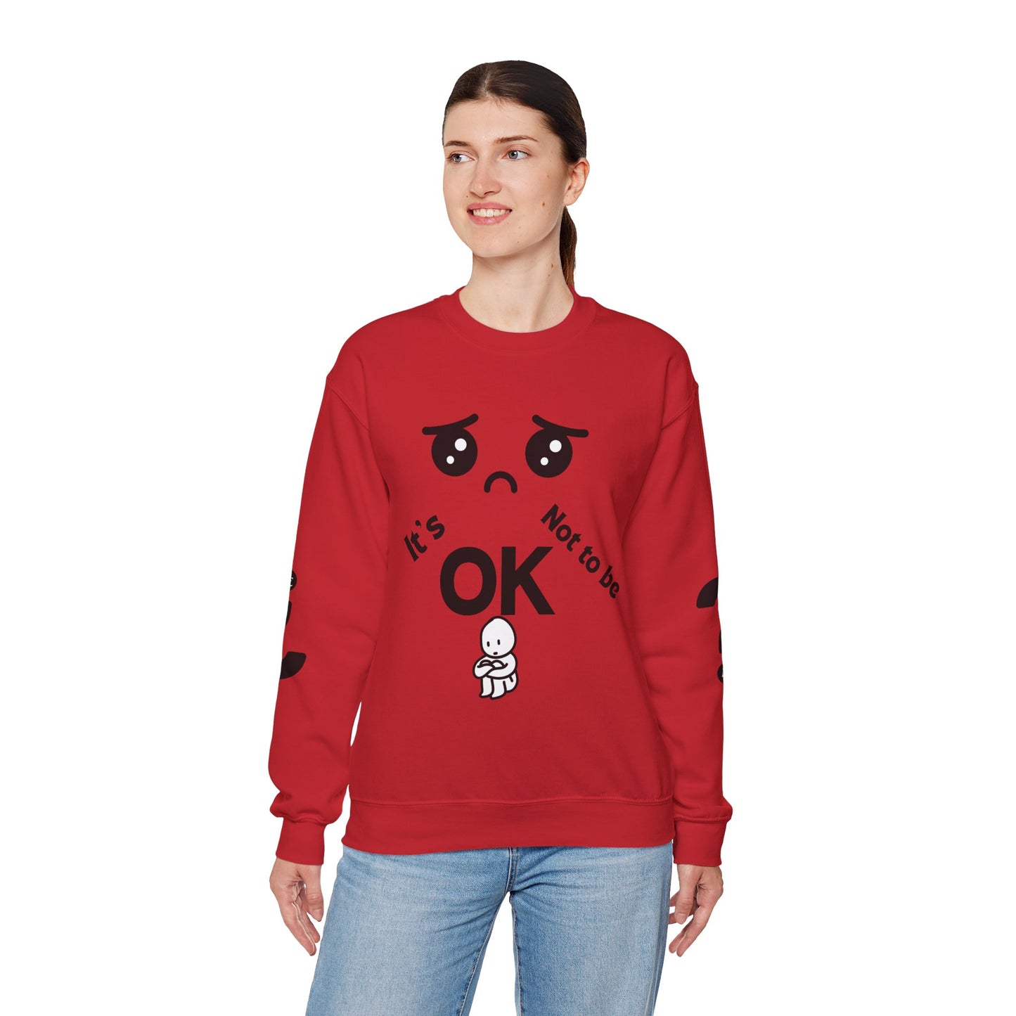 IT'S OK Inspirational Unisex Sweatshirt - Mental Health Awareness, Cozy Fashion, Self-Care Gift, Comfort Wear, Uplifting Quote