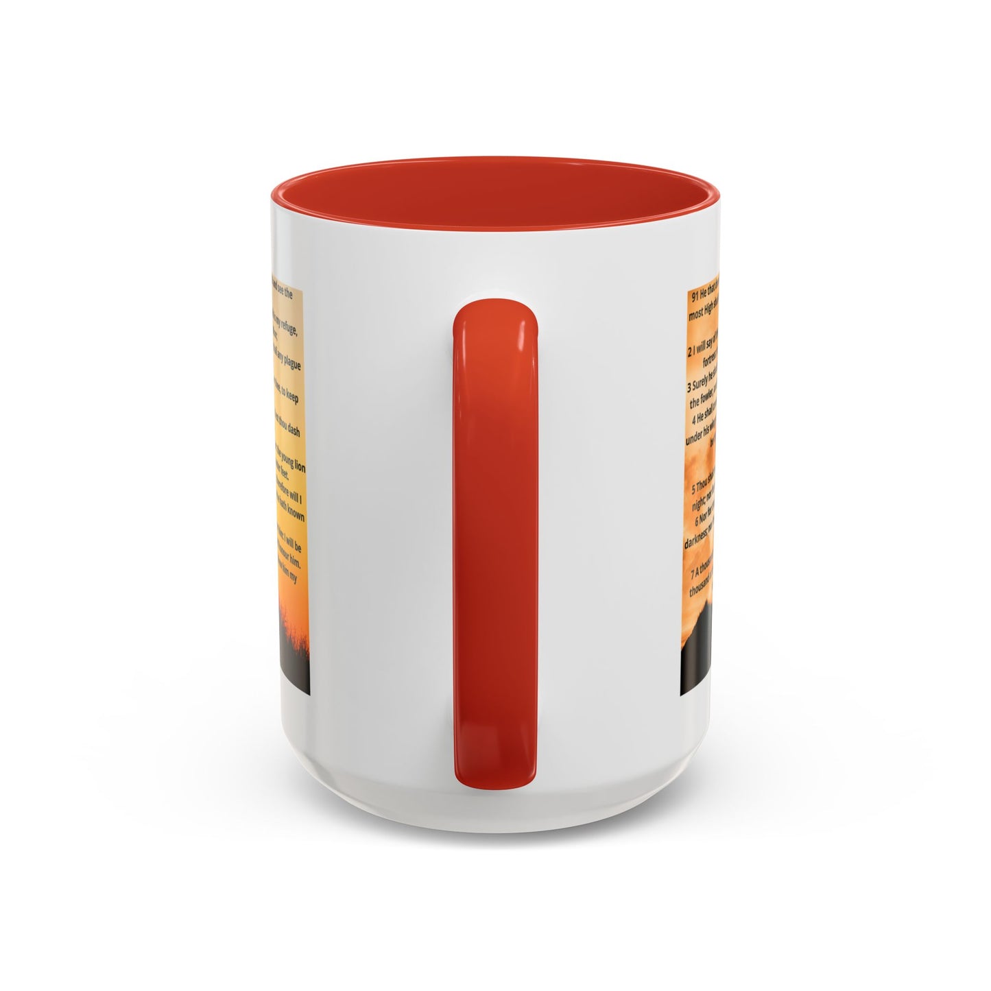 PSALM 91 Inspirational Lion Accent Coffee Mug | Motivational Gift, Scripture Mug, Unique Home Decor, Faith-Based Coffee Cup, Lion Design