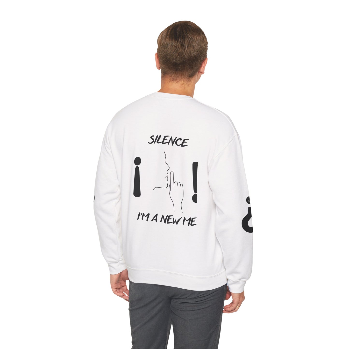 SHHH! SILENCE Unisex Humor Crewneck Sweatshirt: Funny Silence Design, Perfect for Gifting, Casual Wear, Birthday, Holidays, Conversation Starter