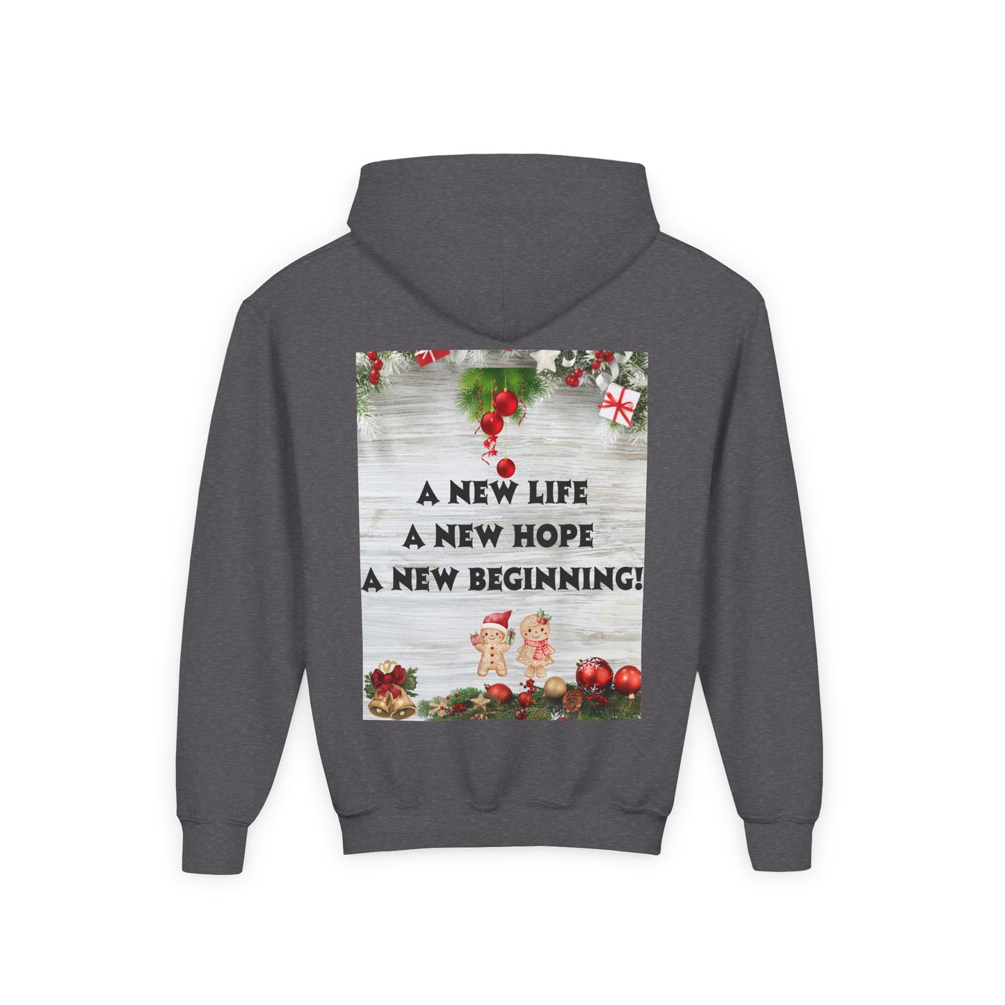 Youth Hooded Sweatshirt - Christmas Cheer, Cozy Holiday Gift, Festive Sweatshirt for Kids, Seasonal Wear, New Year Celebration