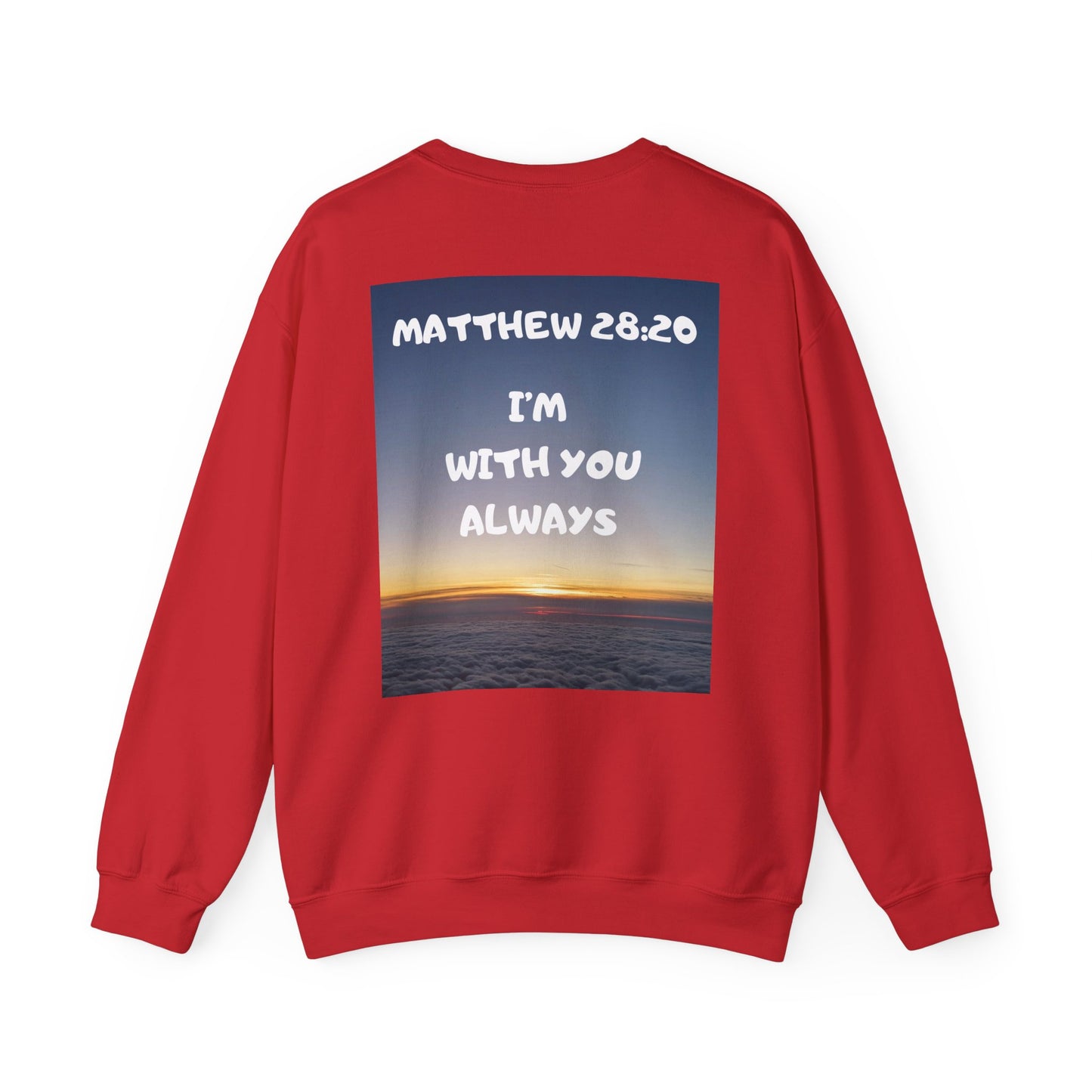"Jeremiah 29:11 / Matthew 28:20" Christian Crewneck Inspirational Bible Verse Sweatshirt