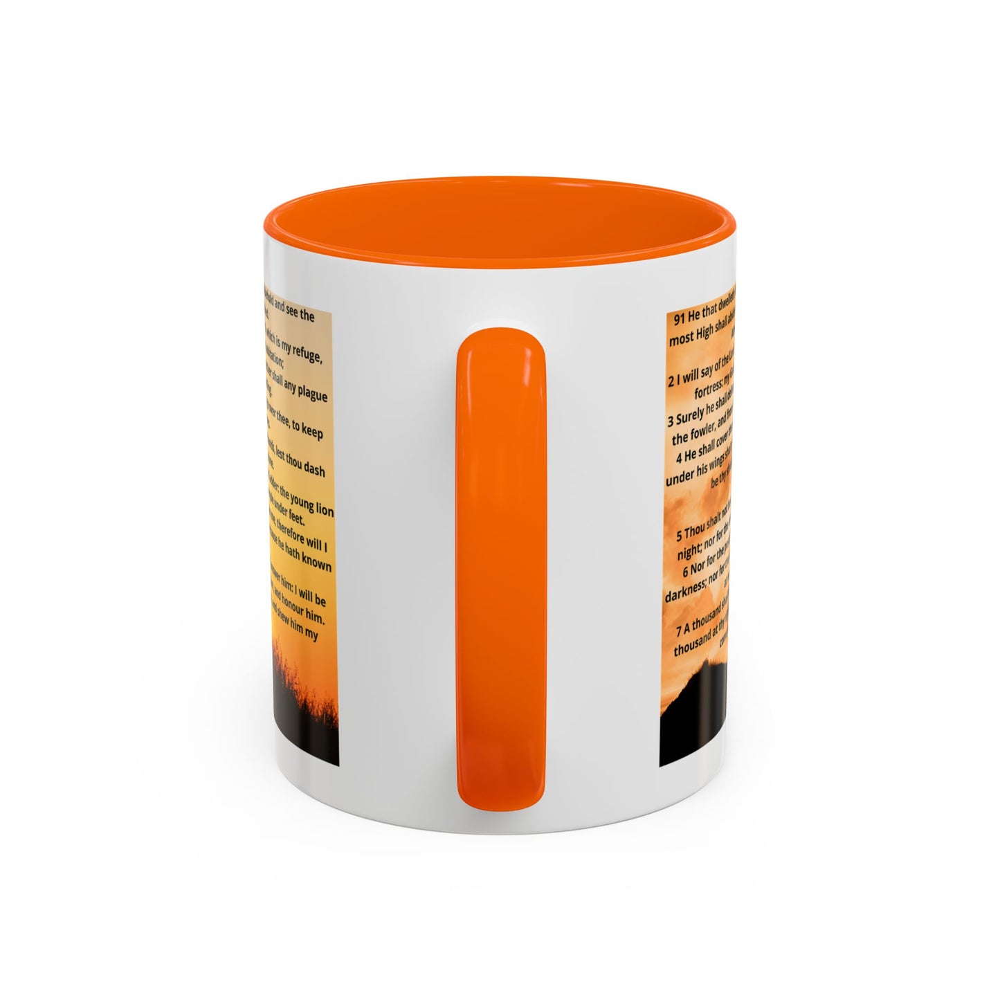 PSALM 91 Inspirational Lion Accent Coffee Mug | Motivational Gift, Scripture Mug, Unique Home Decor, Faith-Based Coffee Cup, Lion Design