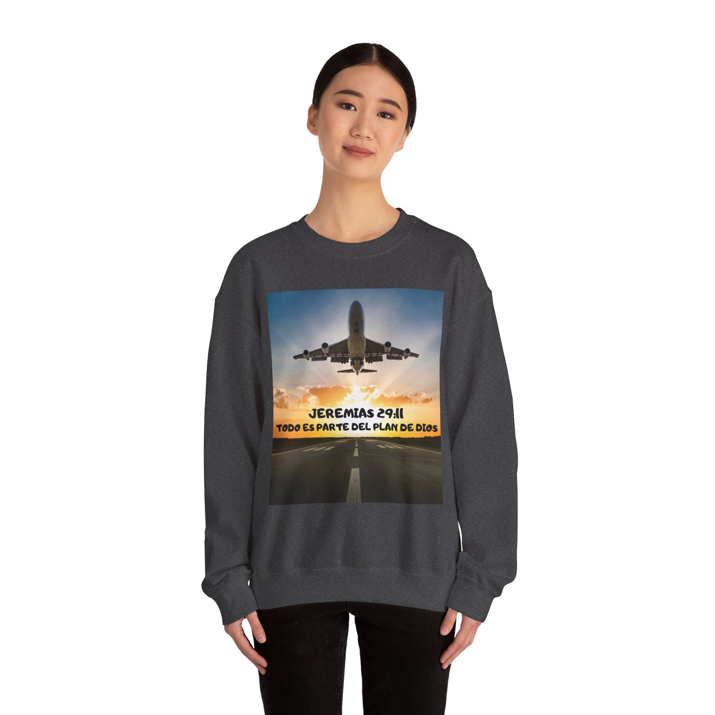 Christian Sweatshirt — Jeremías 29:11 & Mateo 28:20 Inspirational Crewneck