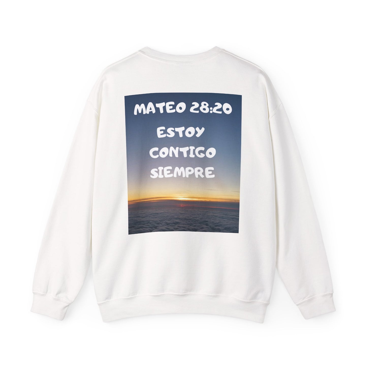 Christian Sweatshirt — Jeremías 29:11 & Mateo 28:20 Inspirational Crewneck