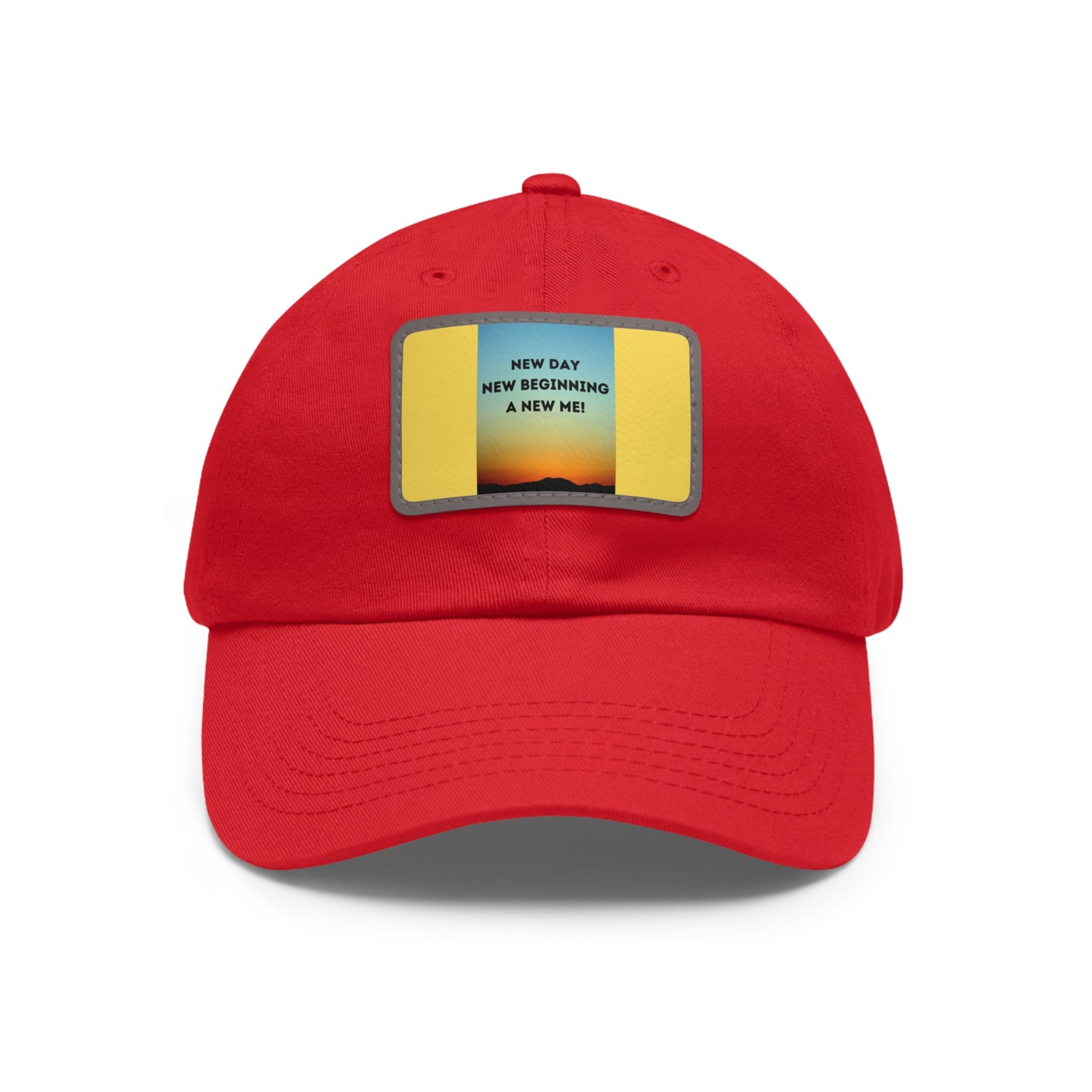 NEW DAY NEW BEGINNING A NEW ME Hat with Leather Patch (Rectangle)