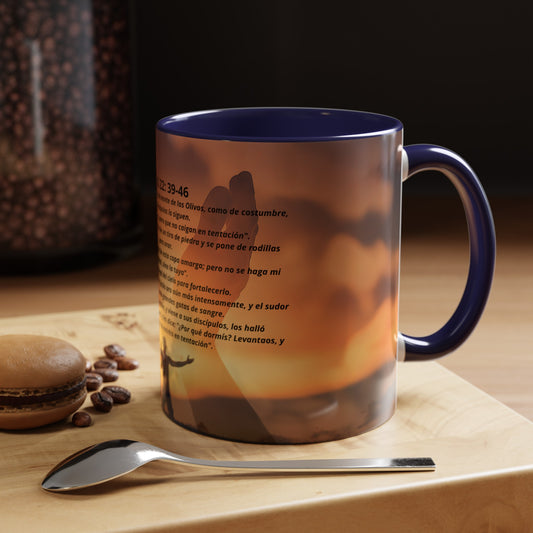 LUCAS 22: 39-46 Oración en el Monte Accent Coffee Mug (1ó1, 15oz)