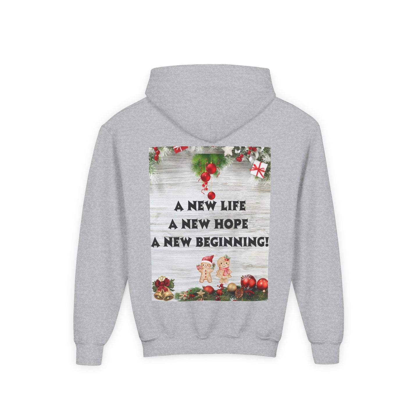 Youth Hooded Sweatshirt - Christmas Cheer, Cozy Holiday Gift, Festive Sweatshirt for Kids, Seasonal Wear, New Year Celebration