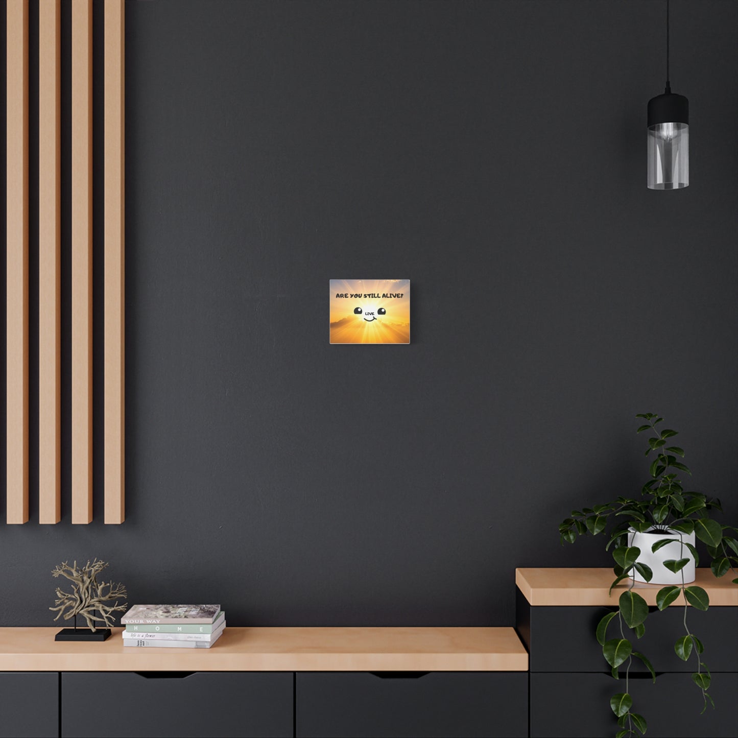 Motivational Canvas Wall Art – "Are You Still Alive?" Sunny Kawaii Smile