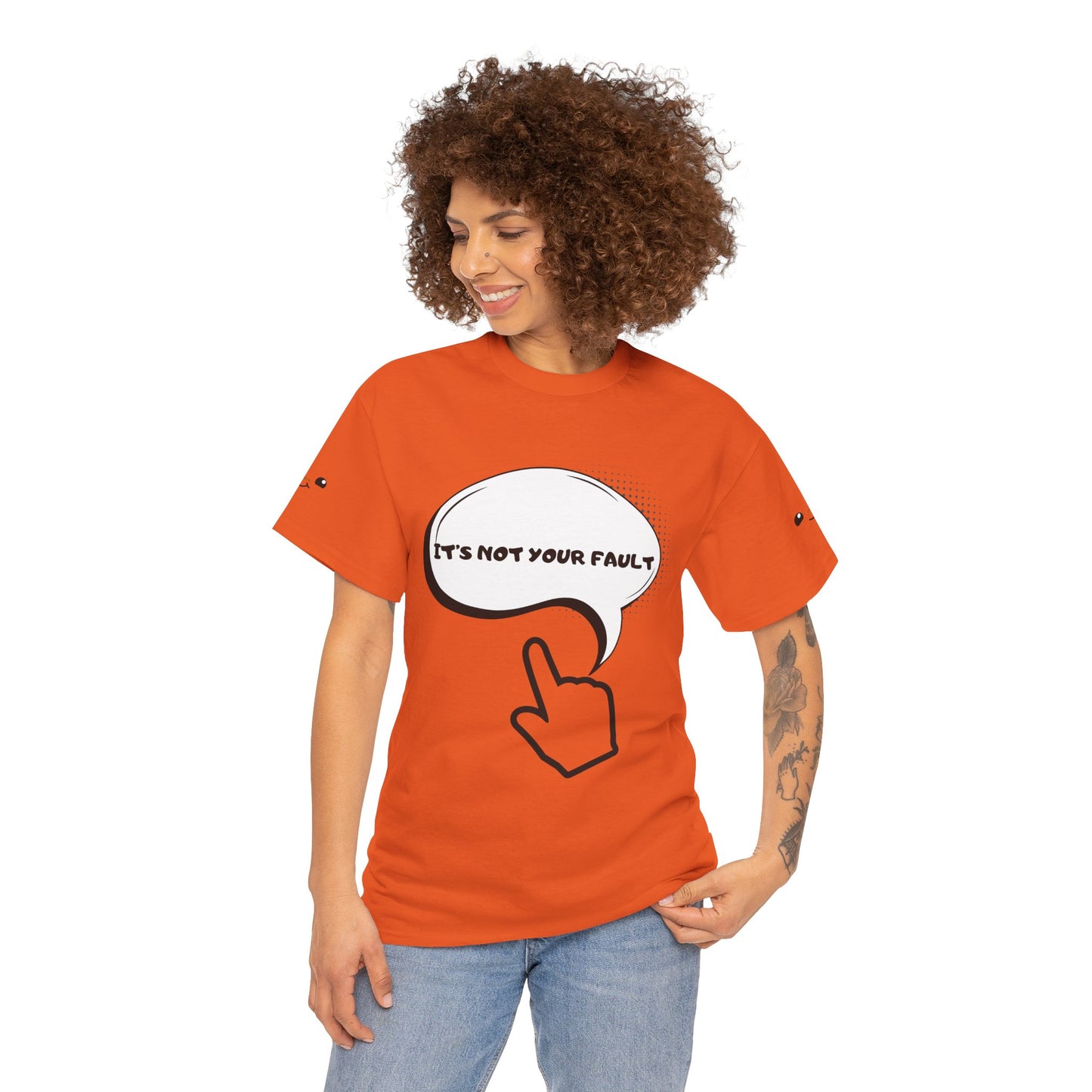 Graphic Tee — "It's Not Your Fault" Comic-Style Pointing Design