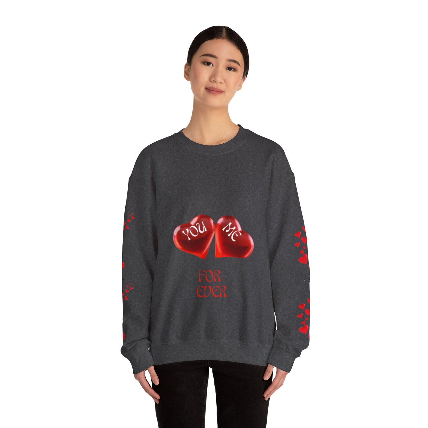 YOU AND ME Romantic Crewneck Sweatshirt, Valentine's Day Gift, Heart Sweatshirt, Unisex Love Hoodie, Couples Apparel