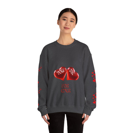 YOU AND ME Romantic Crewneck Sweatshirt, Valentine's Day Gift, Heart Sweatshirt, Unisex Love Hoodie, Couples Apparel