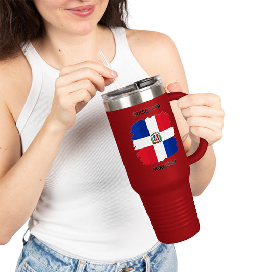 Dominican Republic Insulated Travel Mug, Caribbean Travel Cup, Beach Lover Gift, Quisqueya Hermosa Thermos, Vacation Essential, Summer [...]