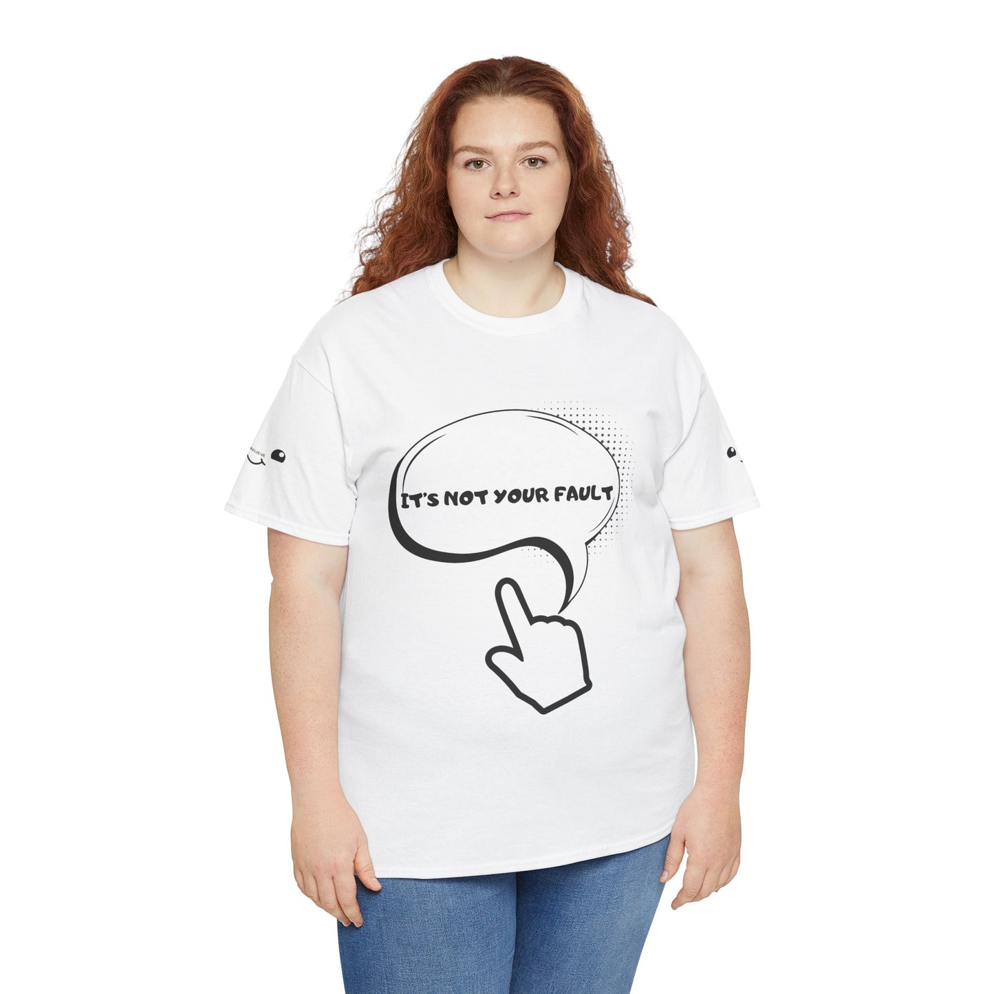 Graphic Tee — "It's Not Your Fault" Comic-Style Pointing Design