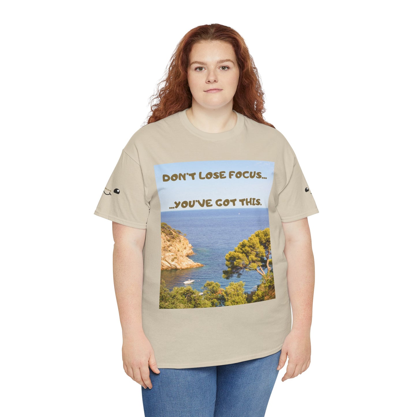 Motivational Tee — "Don't Lose Focus, You've Got This" Beach Graphic