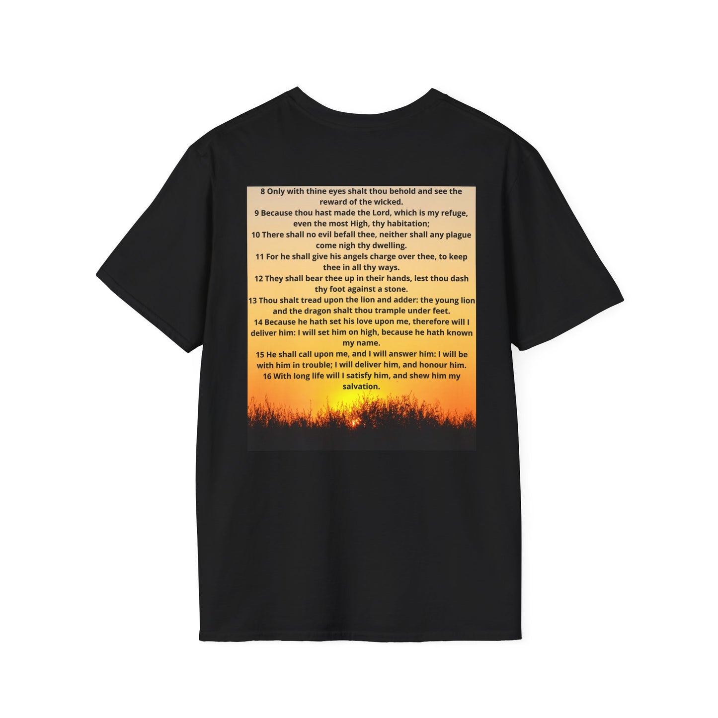 PSALM 91 Inspirational Lion T-Shirt, Motivational Tee, Unisex Quote Shirt, Positive Vibes Wear, Nature Lover Gift