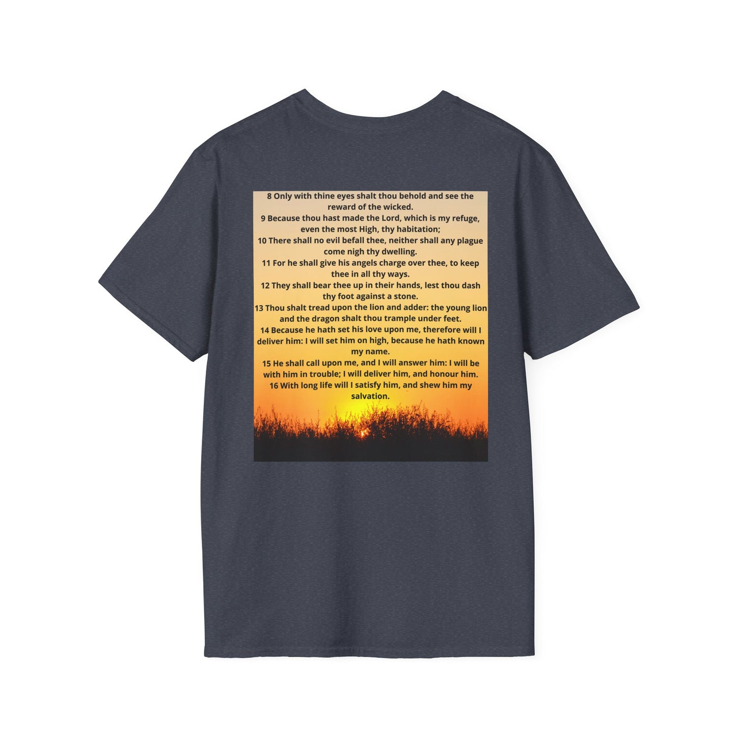 PSALM 91 Inspirational Lion T-Shirt, Motivational Tee, Unisex Quote Shirt, Positive Vibes Wear, Nature Lover Gift
