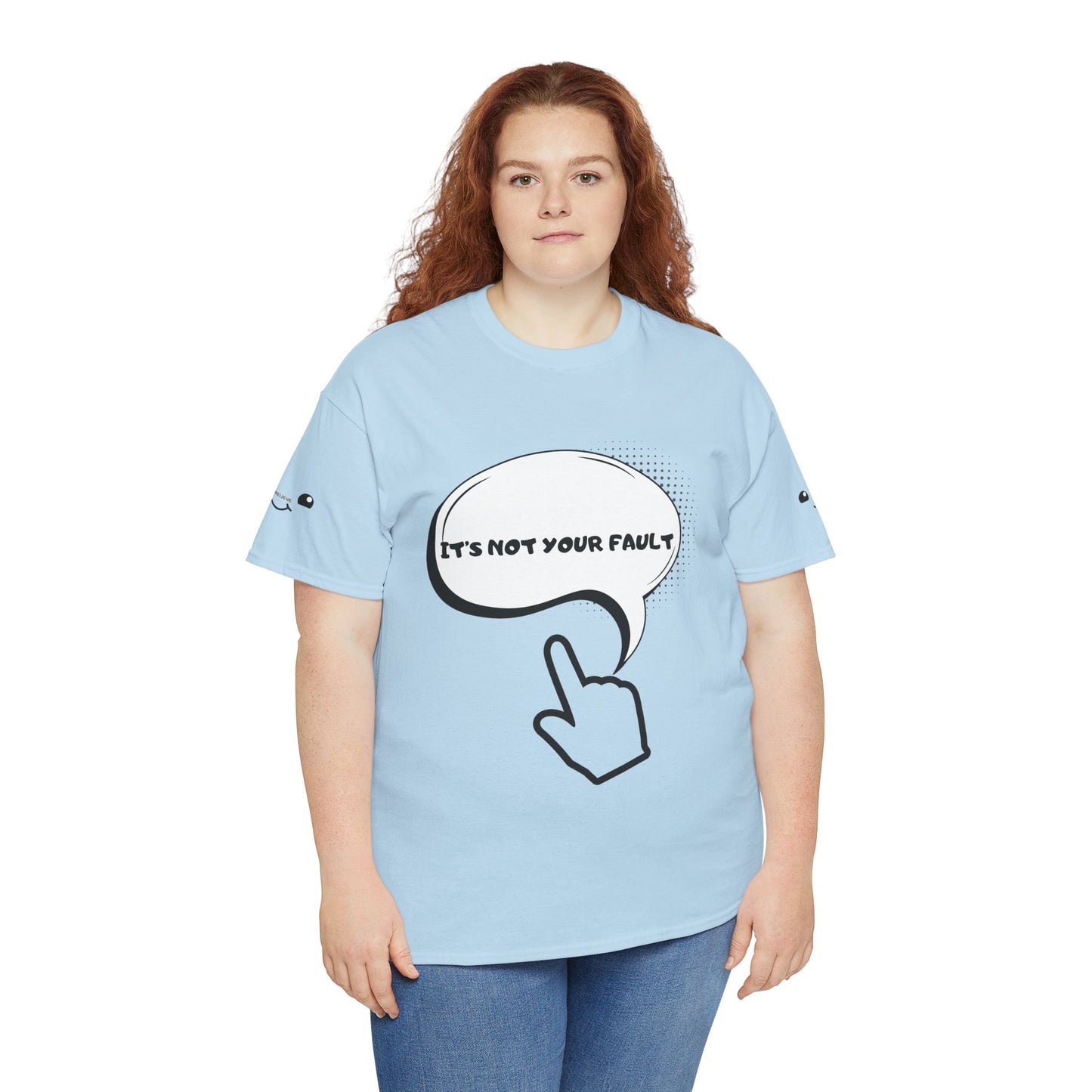 Graphic Tee — "It's Not Your Fault" Comic-Style Pointing Design