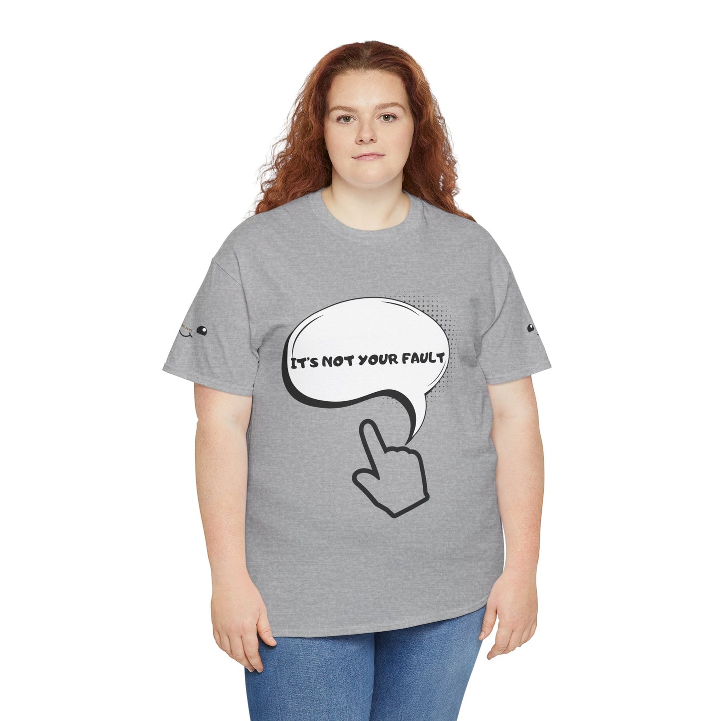 Graphic Tee — "It's Not Your Fault" Comic-Style Pointing Design