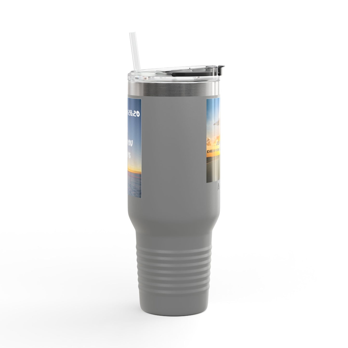 Insulated Travel Mug — 'Jeremiah 29:11' Airplane Prayer Design (Amen)
