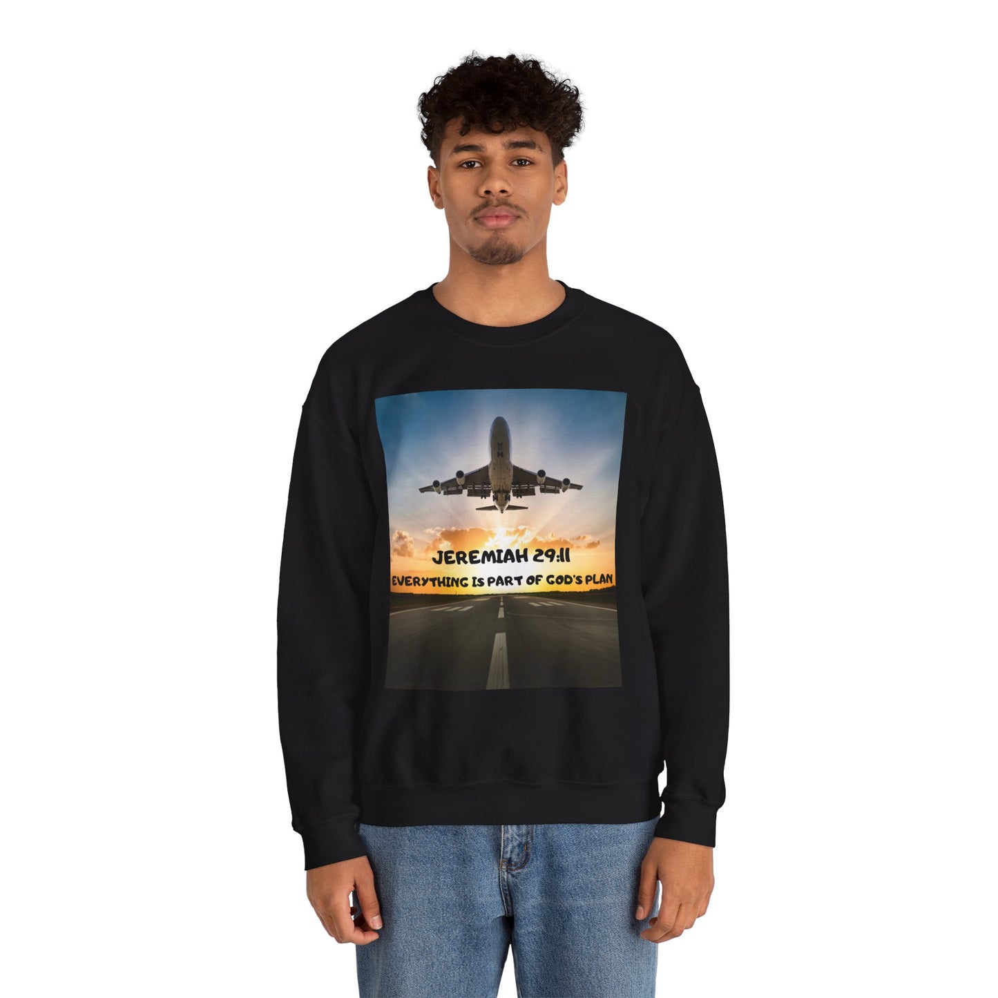 "Jeremiah 29:11 / Matthew 28:20" Christian Crewneck Inspirational Bible Verse Sweatshirt