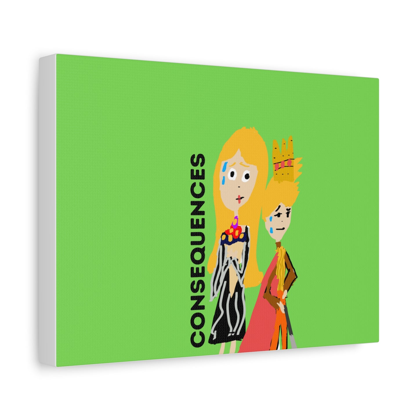 CONSEQUENCES ISAAC IDYER ARTS Canvas Wall Art with 'Consequences' Design | Home Decor, Funny Artwork, Quirky Gifts, Stylish Room Accent, Unique Wall Decor
