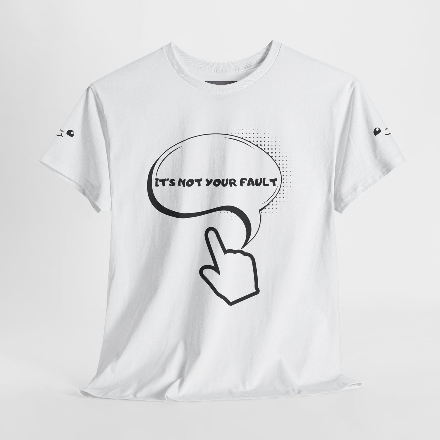 Graphic Tee — "It's Not Your Fault" Comic-Style Pointing Design