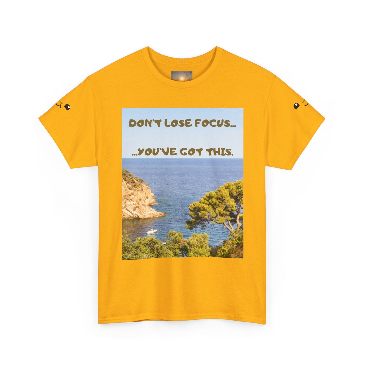 Motivational Tee — "Don't Lose Focus, You've Got This" Beach Graphic