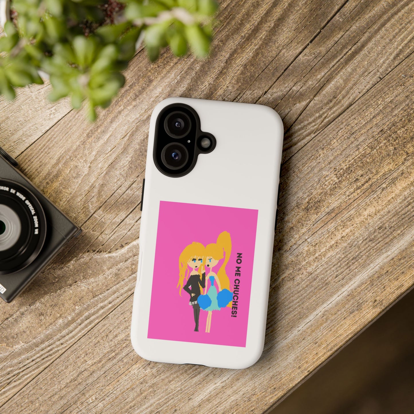NO ME CHUCHES ISAAC IDYER ARTS Playful Phone Case with Bold Characters, Unique Gift for Friends, Cute Phone Cover, Trendy Accessories, Pop Culture Style