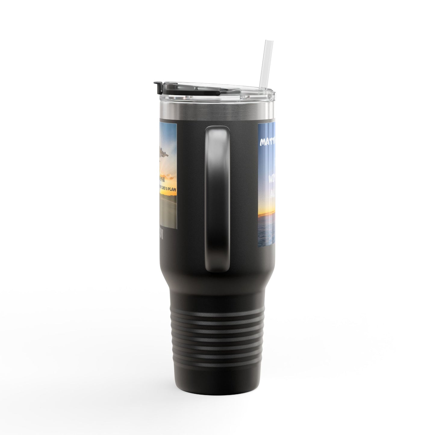 Insulated Travel Mug — 'Jeremiah 29:11' Airplane Prayer Design (Amen)