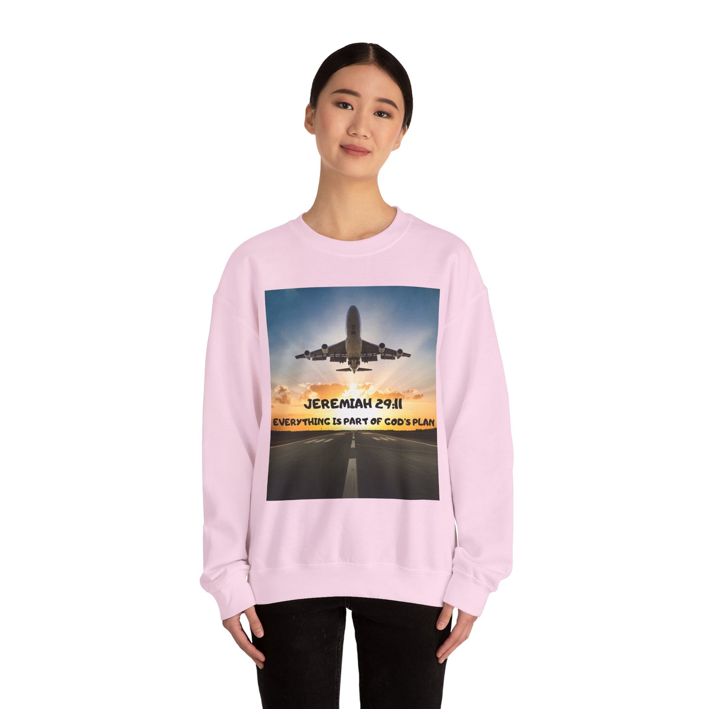 "Jeremiah 29:11 / Matthew 28:20" Christian Crewneck Inspirational Bible Verse Sweatshirt