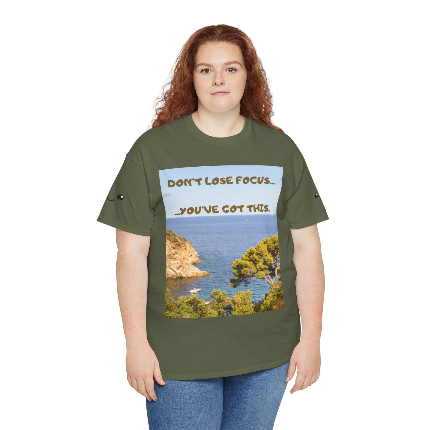 Motivational Tee — "Don't Lose Focus, You've Got This" Beach Graphic