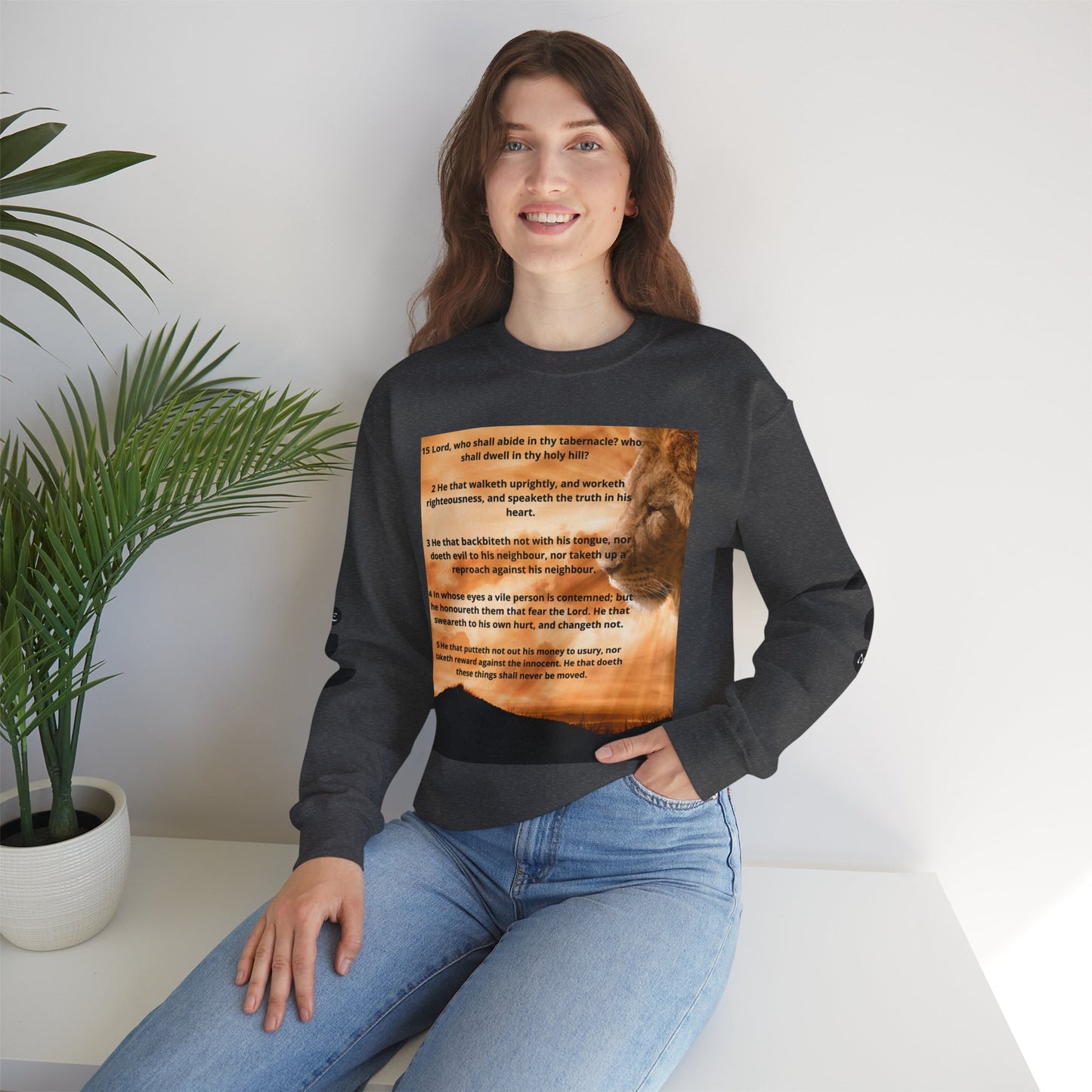 PSALM 15 Lion Crewneck Sweatshirt, Motivational Top for Animal Lovers, Gift Idea for Birthdays, Cozy Apparel for Everyday [...]