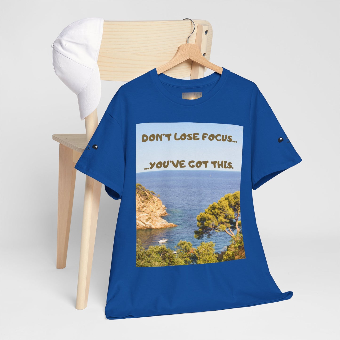 Motivational Tee — "Don't Lose Focus, You've Got This" Beach Graphic