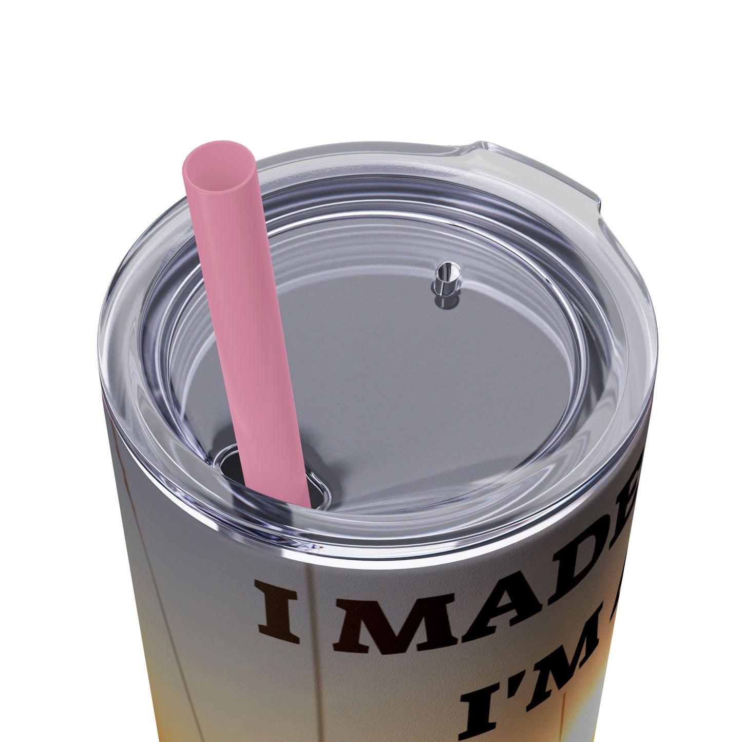 I MADE IT Inspirational Skinny Tumbler, 20oz - Motivational Drinkware for Self-Improvement, Perfect Gift for Wellness Journeys, Birthday, New Year