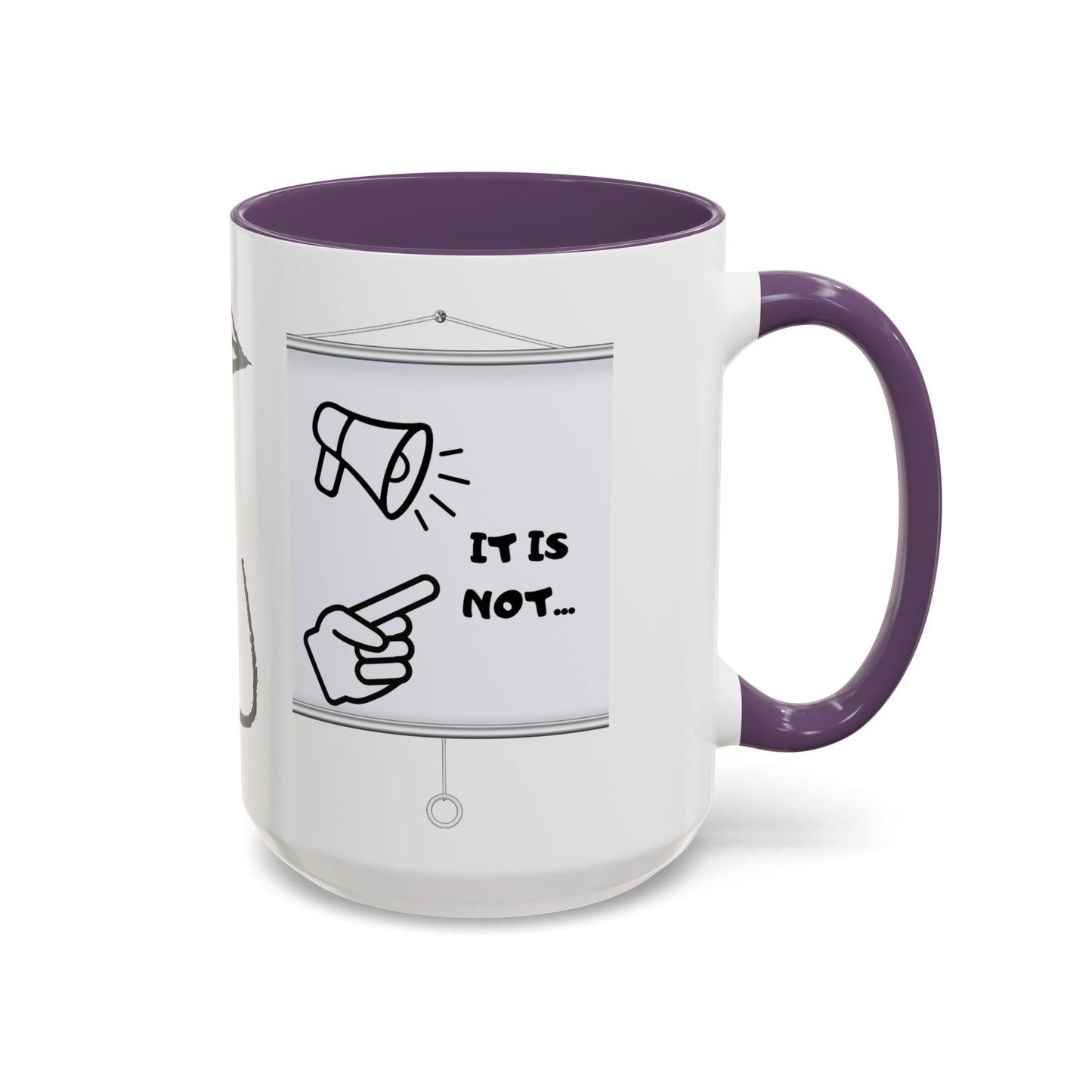 Accent Coffee Mug — Funny 'It Is Not your Fault' Doodle Cartoon Mug (11/15oz)
