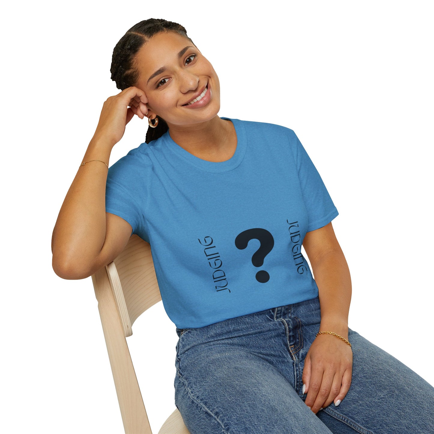 JUDGING Whimsical Unisex T-Shirt with Playful Door Design - Fun Gift for Friends, Casual Wear, Birthday Surprise, Everyday Humor, Quirky Style