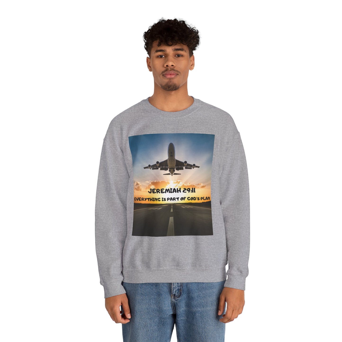 "Jeremiah 29:11 / Matthew 28:20" Christian Crewneck Inspirational Bible Verse Sweatshirt