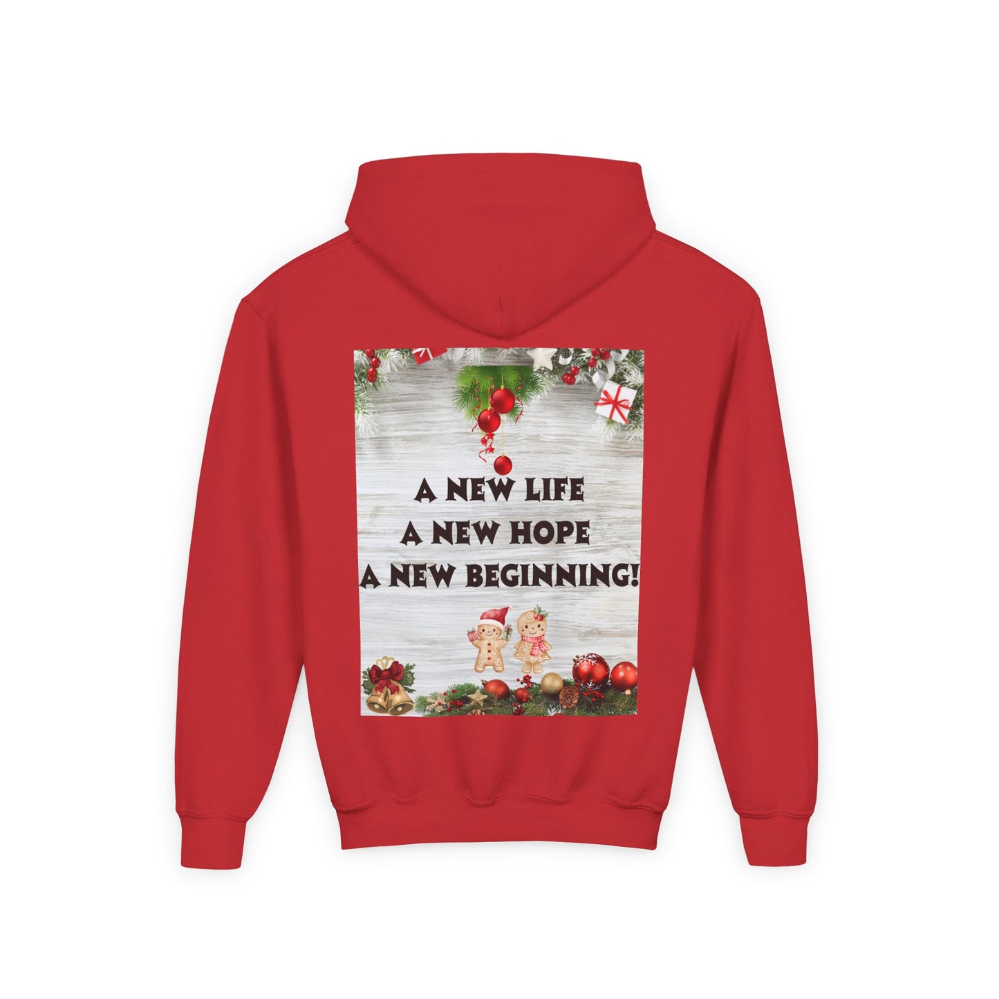 Youth Hooded Sweatshirt - Christmas Cheer, Cozy Holiday Gift, Festive Sweatshirt for Kids, Seasonal Wear, New Year Celebration