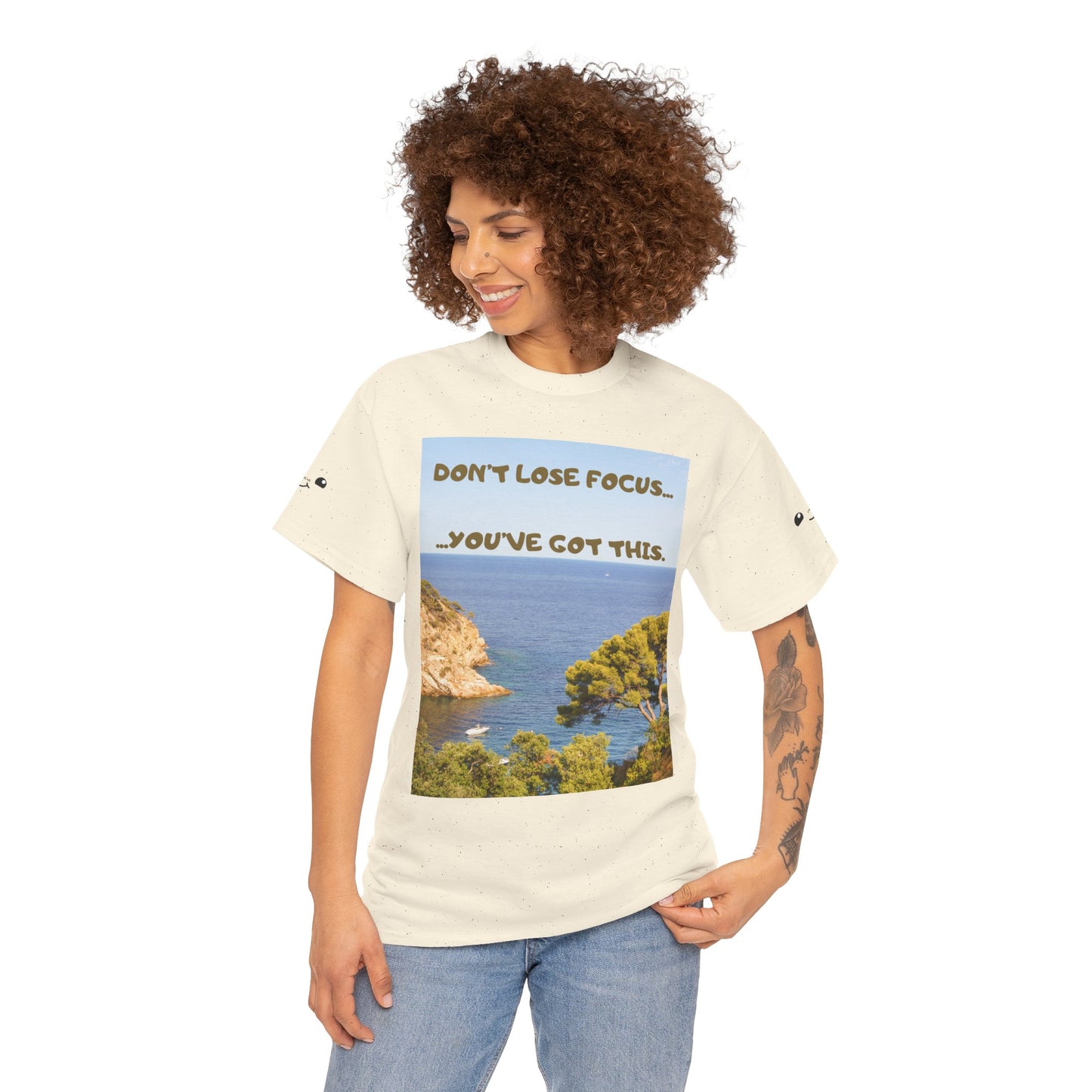 Motivational Tee — "Don't Lose Focus, You've Got This" Beach Graphic