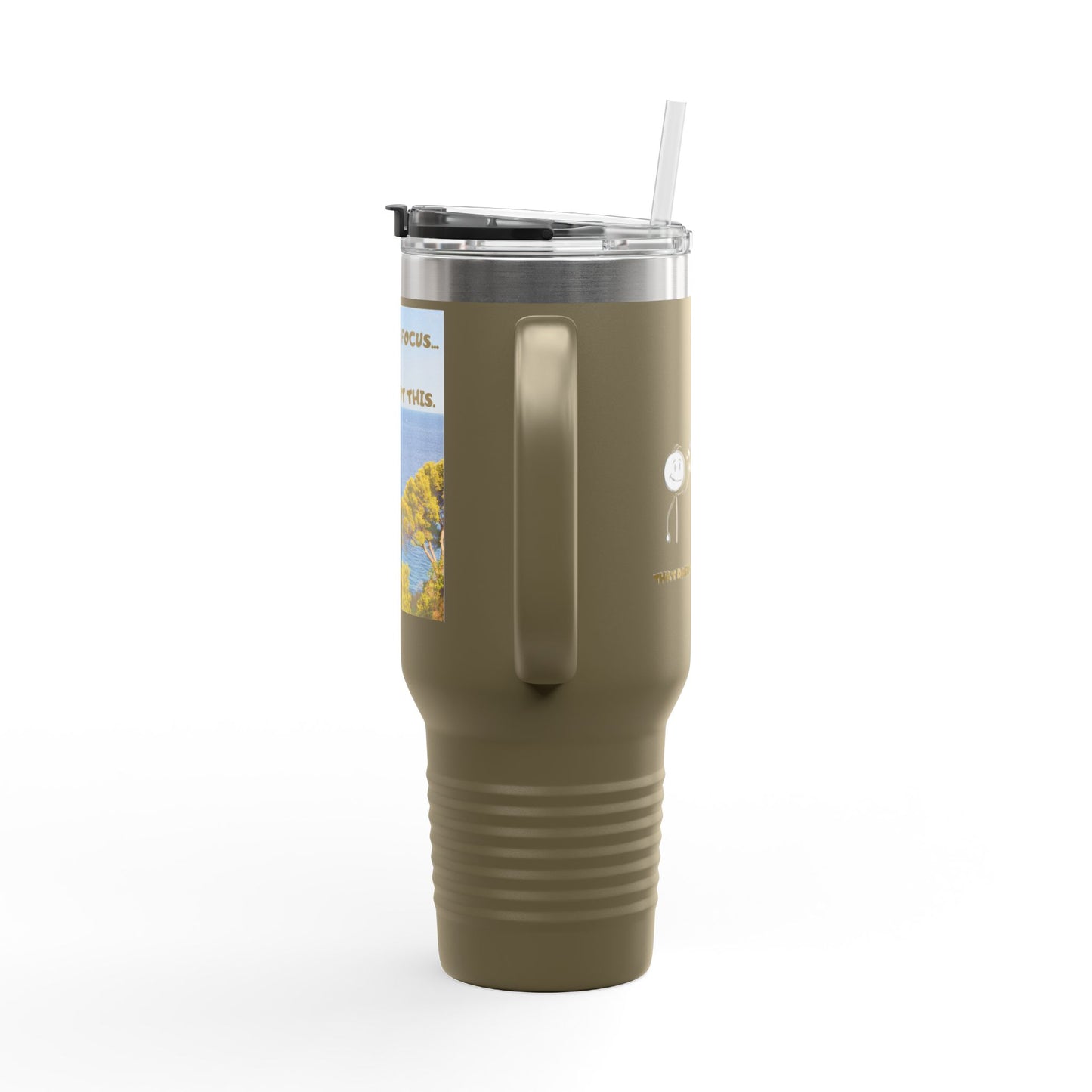 Inspirational Travel Tumbler 40oz — "Don't Lose Focus, You've Got This" Scenic Insulated Mug