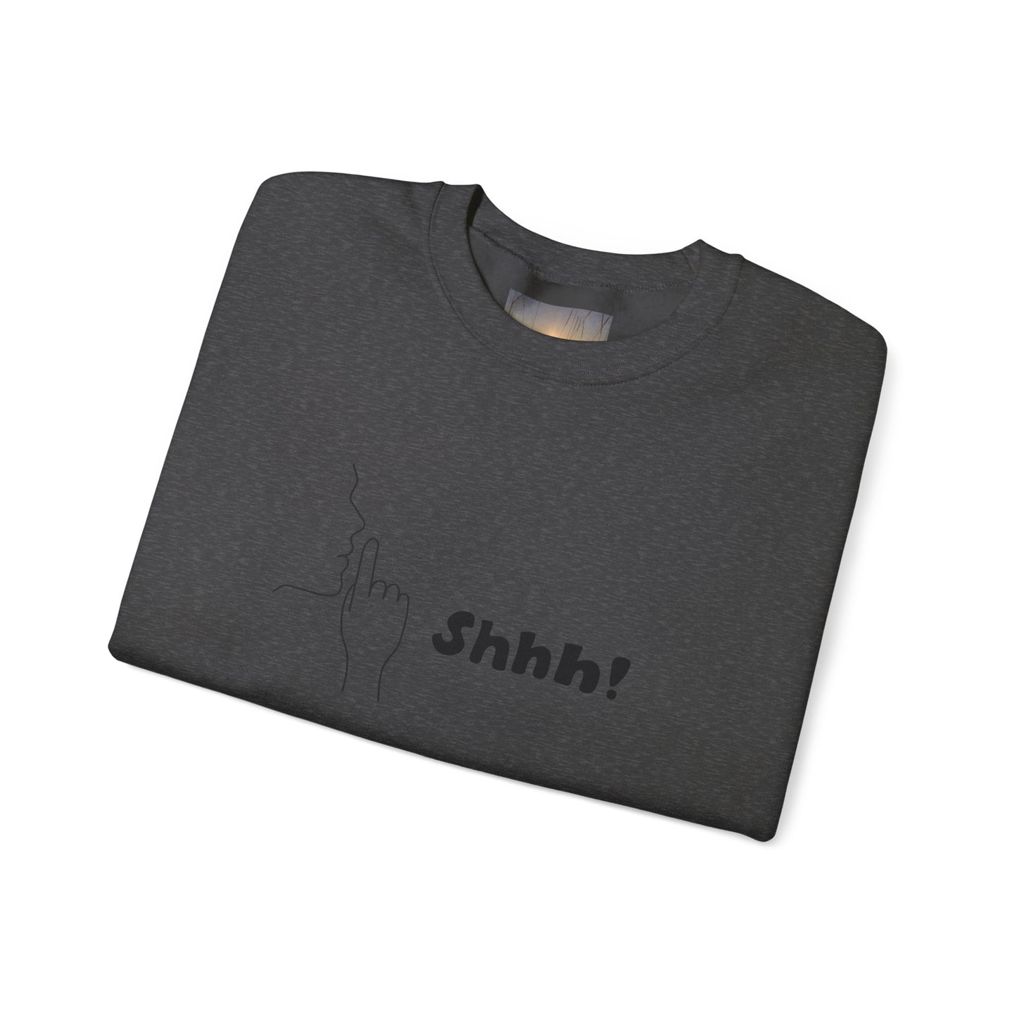 SHHH! SILENCE Unisex Humor Crewneck Sweatshirt: Funny Silence Design, Perfect for Gifting, Casual Wear, Birthday, Holidays, Conversation Starter