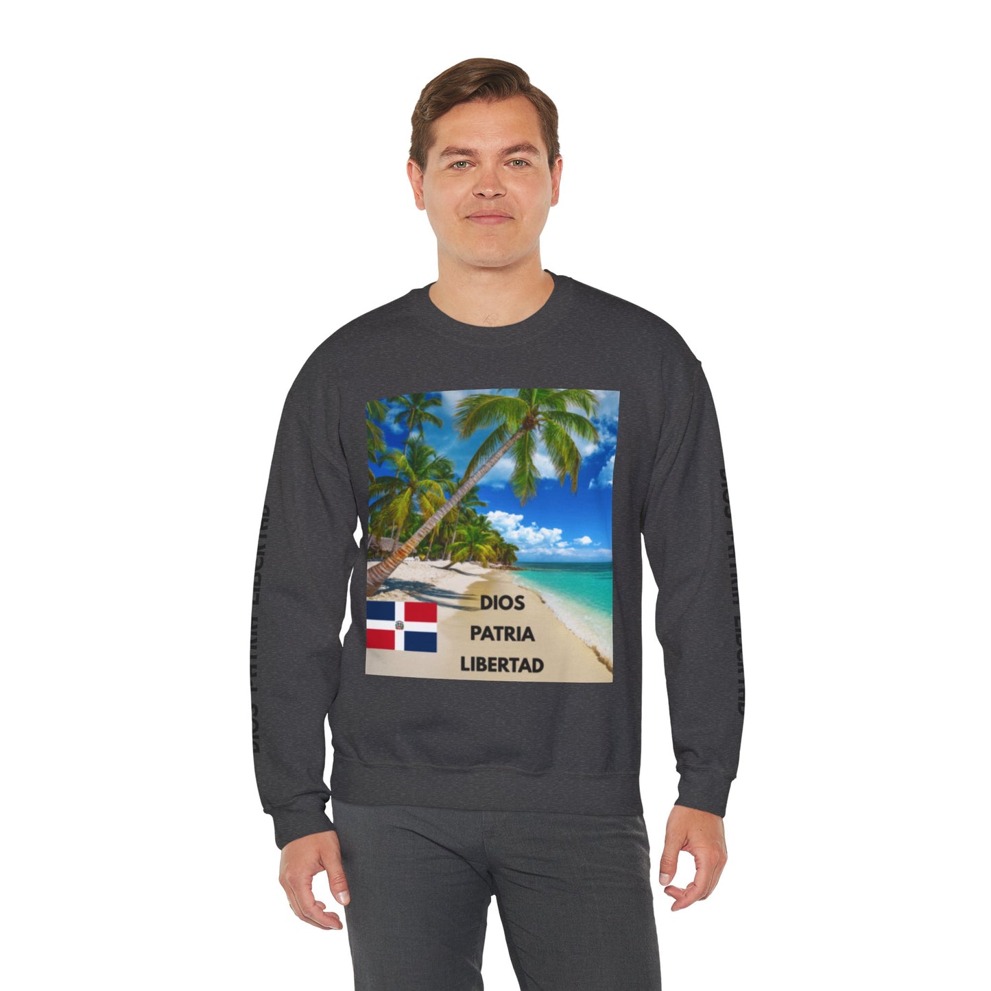 QUISQUEYA HERMOSA Tropical Paradise Sweatshirt - Dios Patria Libertad, Quisqueya Hermosa, Dominican Republic Gift, Beach Vibes, Unisex Crewneck