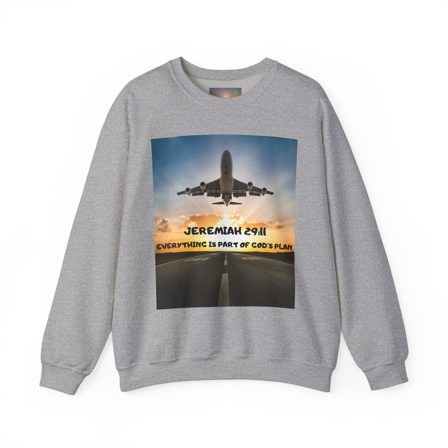 "Jeremiah 29:11 / Matthew 28:20" Christian Crewneck Inspirational Bible Verse Sweatshirt