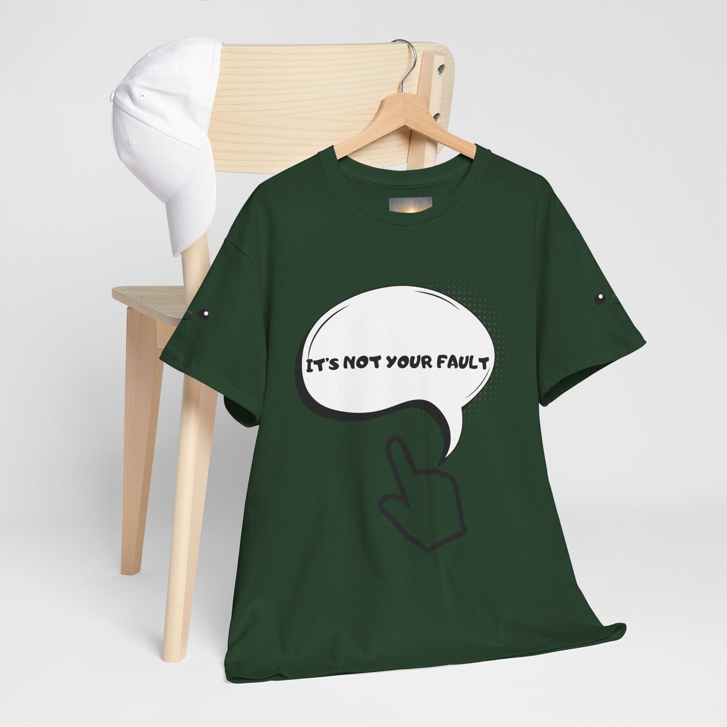 Graphic Tee — "It's Not Your Fault" Comic-Style Pointing Design