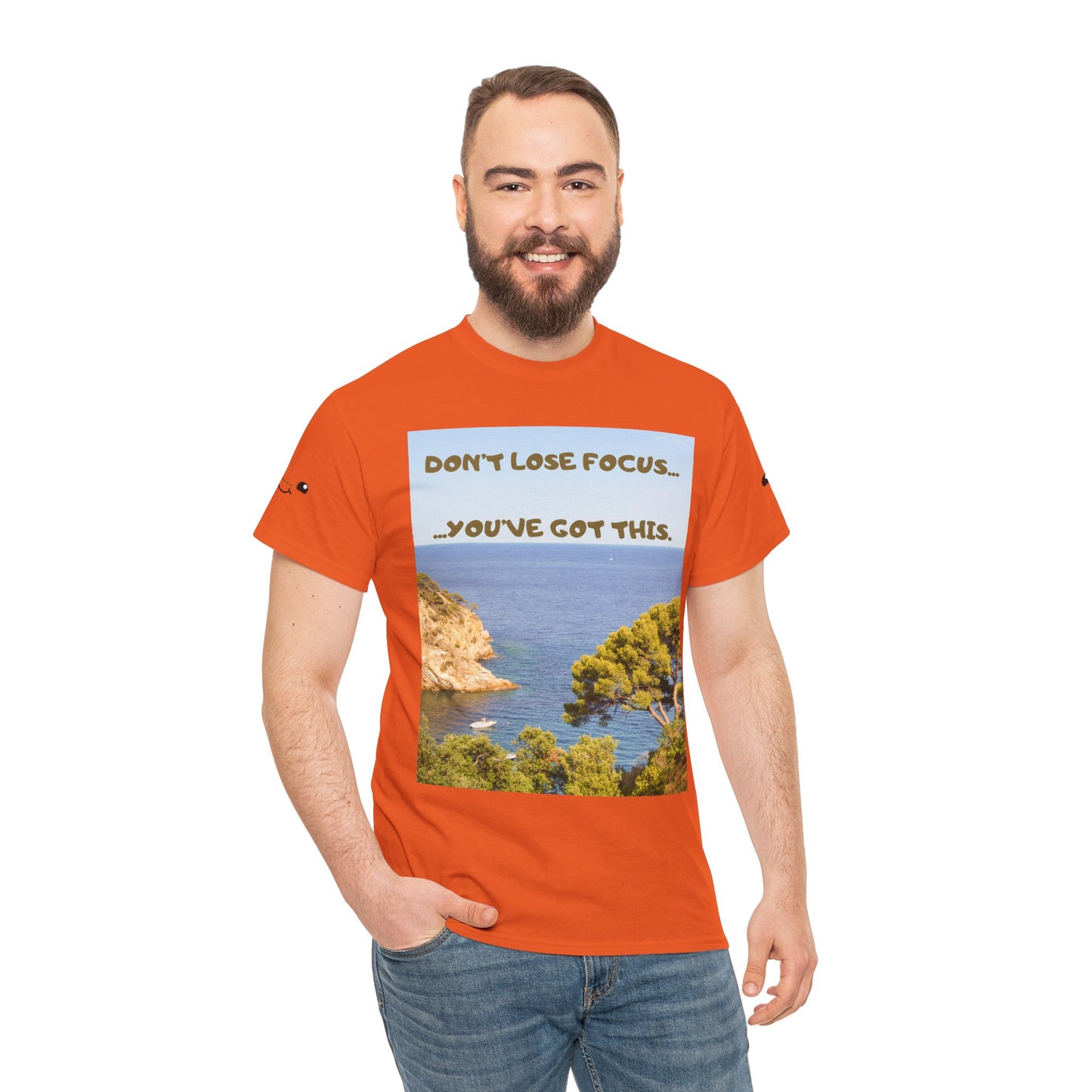 Motivational Tee — "Don't Lose Focus, You've Got This" Beach Graphic