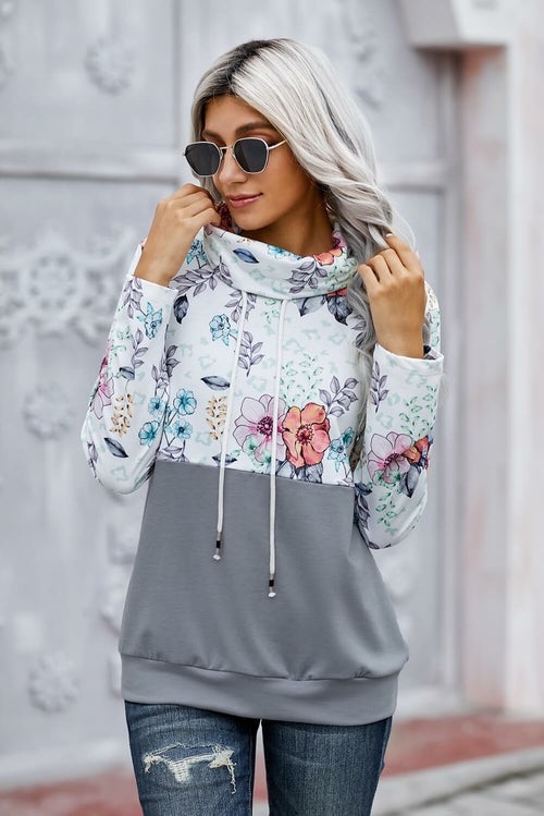 Wild Thing Patchwork Cowl Neck Sweatshirt
