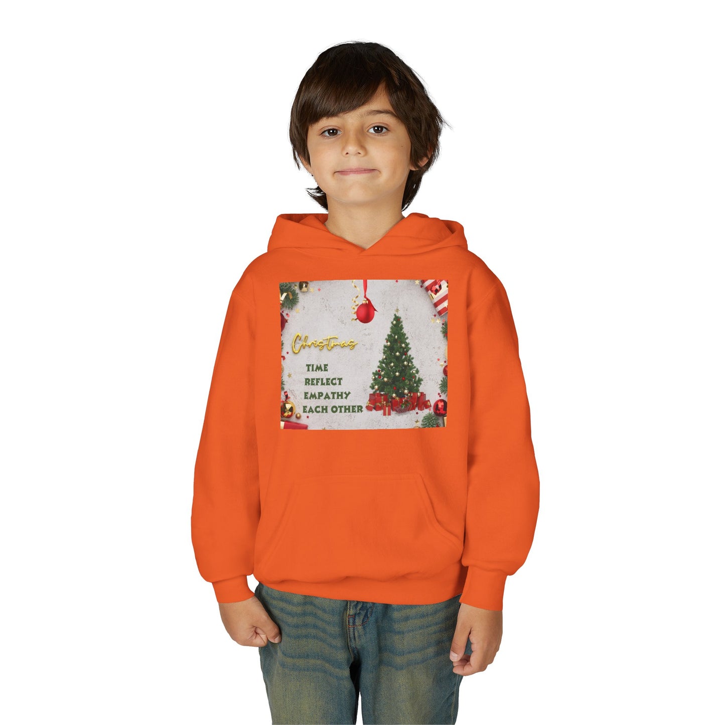 Youth Hooded Sweatshirt - Christmas Cheer, Cozy Holiday Gift, Festive Sweatshirt for Kids, Seasonal Wear, New Year Celebration