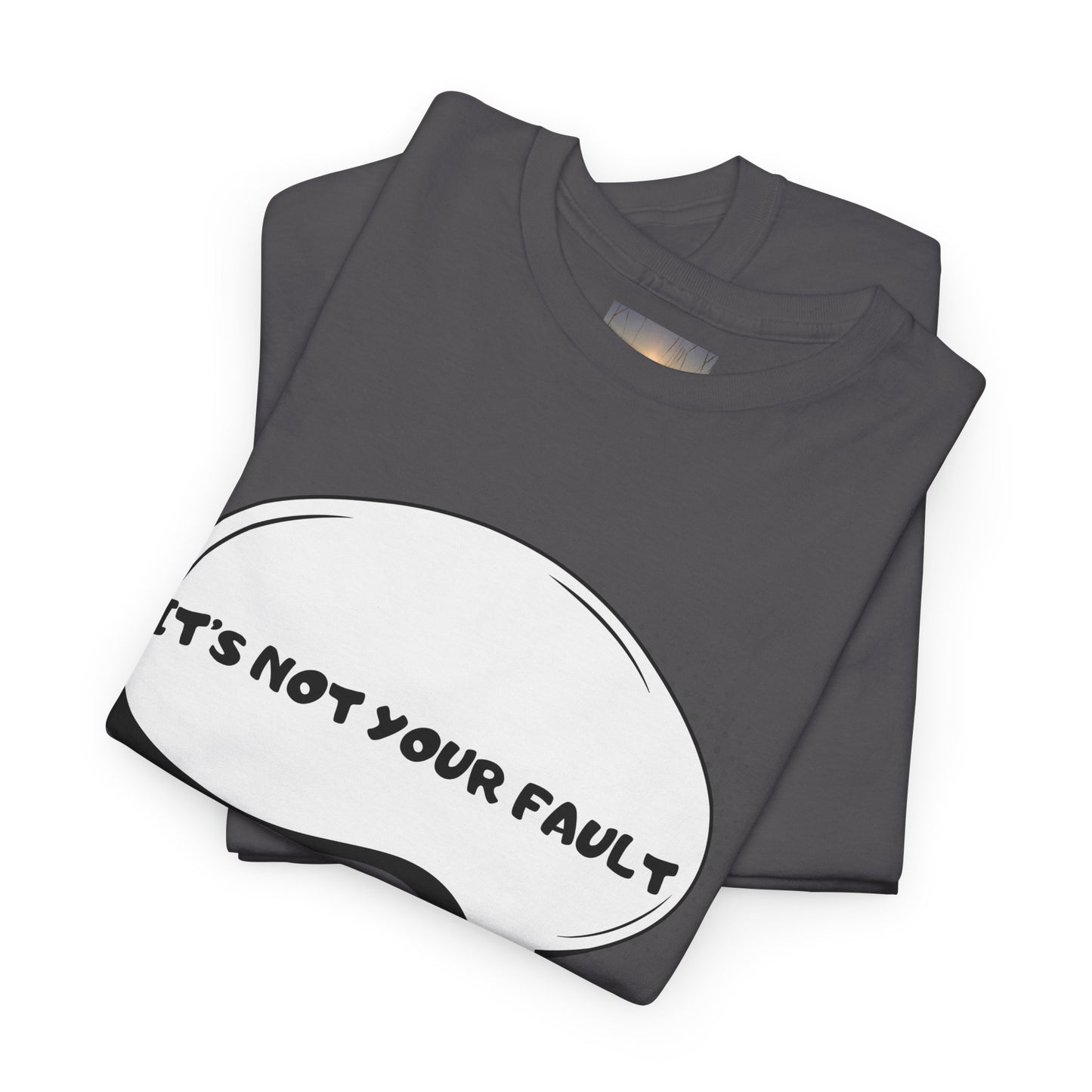 Graphic Tee — "It's Not Your Fault" Comic-Style Pointing Design