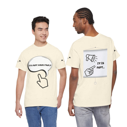 Graphic Tee — "It's Not Your Fault" Comic-Style Pointing Design
